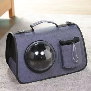猫包便携外出太空舱猫笼大容量猫咪书包宠物防应激航空箱狗狗背包 透气太空罩包-水壶兜蓝色【12斤内】