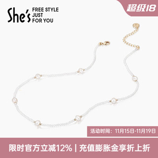 She s akiko barbie fashion pearl necklace niche design light luxury high-end clavicle chain necklace birthday gift for women silver white h0