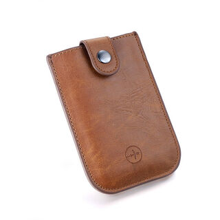 Anti-theft rfid anti-degaussing driver's license card holder for women, compact document holder, card holder for men, crazy horse leather pattern brown + black grid strips