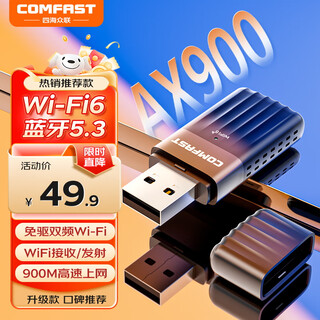 Comfastwifi6 driver-free usb network card 5g dual-band external antenna wireless network card desktop dedicated wifi bluetooth two-in-one ax900 bluetooth 5.3 computer receiving transmitter wifi6 bluetooth two-in-one ax900