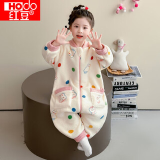 Hodo girls pajamas 2025 new baby girl children autumn and winter coral fleece one-piece warm sleeping bag flannel home clothes picture color m 80c