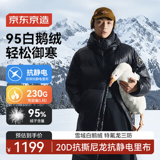 Made in tokyo, winter black gold goose down jacket is warm and cold-resistant, three-proof outdoor sports down jacket, men's long coat, obsidian black l