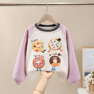 女童洋气卫衣2025春秋新款儿童甜美圆领上衣小女孩秋装撞色外套潮 图片色春秋款 100 100码建议身高90-100CM