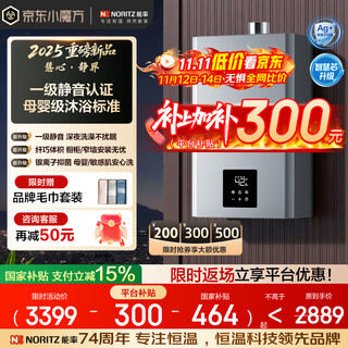 Noritz huixin jingjie 13-liter gas water heater natural gas first-level silent precision control constant temperature silver ion antibacterial small size large water volume 13eq42fex