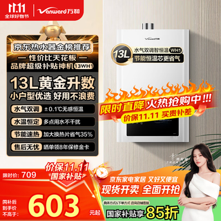 Vanward shenzhou wh1 15% national subsidy 13 liters of natural gas for gas water heater constant temperature household energy saving and gas saving antifreeze 6-fold net fine filtration old for new
