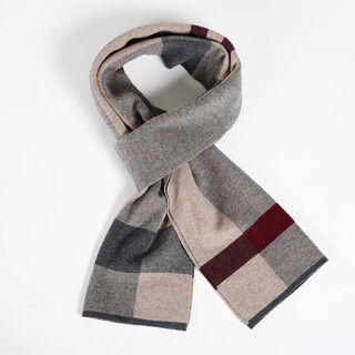 Armani armani winter cashmere scarf men's trendy and versatile plaid wool warm long scarf for women 1447 camel