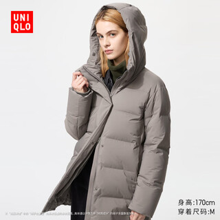 Uniqlo women's seamless down coat/jacket 25 autumn and winter new style 481137 06 lead gray l/160/88a