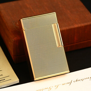 Dupont (s.t.dupont) second-hand 95 new s.t.dupont dupont inflatable non-loud lighter gold-plated horizontal stripes ligne1 large men's accessories luxury gift collection