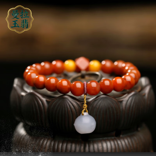 Manla jade pei natural south red bracelet women's beeswax diy smoked purple bell duck egg qadeite single circle bracelet jewelry huiling rumeng 8mm
