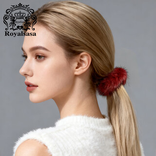 Royal sasa royal salsa simple cute furry hair tail clip temperament fur hair clip plush ball catcher on the back of the head