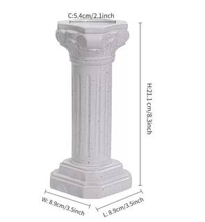 Yusenyi ceramic roman column candle holder indoor and outdoor christmas candlestick dinner table atmosphere arrangement european-style candlestick dots of white