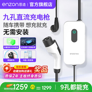 Enzao 9-hole dc 2kw portable car charging gun household new energy charging pile suitable for geely panda mini hongqi eqm5 venucia big v remote star enjoy 2kw charging gun (adapted to panda mini models)