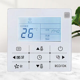 Central air conditioning thermostat panel is suitable for wire controller 86j2 air duct multi-connection 90d9090/b90f1 control silver jr-90d/b (white kjr86e/bk (four wires)