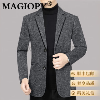 Magiopy luxury high-end brand suit men's jacket autumn and winter new business casual slim fit young and middle-aged dad wear gray m 170