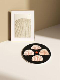 Yusenyi pumpkin insulated mat dining table mat feeling light luxury anti-scalding high temperature resistant bowl mat cork tea coaster pot mat home black four pumpkin pot mat 16x16m