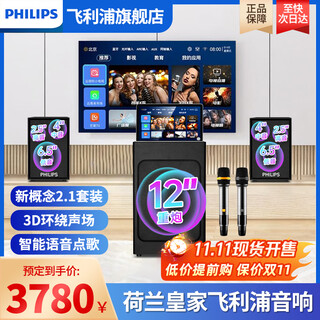 Philips home ktv audio set new home singing karaoke machine karaoke audio amplifier all-in-one home theater sound wall set karaoke microphone audio one high-power singing top set dual speakers + 12-inch heavy cannon