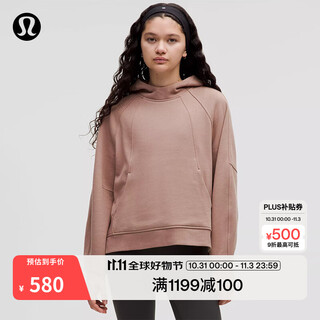 lululemon丨Scuba 女士超宽松款侧开口连帽衫 LW3IUIS 暮光玫瑰棕 M /L