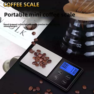 Yusenyi portable mini smart coffee electronic scale household small italian handmade coffee bean weighing automatic coffee scale battery version-2kg0.1g free battery-original tray