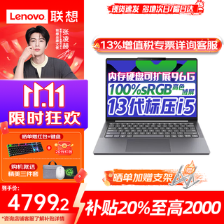 联想小新14  2025款高性能轻薄本校园大学生商务办公设计绘图笔记本电脑 I7-13620H 32G 1TB丨小新14升级 IPS高清屏丨全国联保正品保障