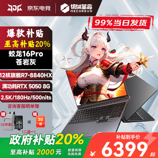 机械革命蛟龙16pro/15K 2025款16K学生设计满血旗舰R9笔记本电脑游戏本MHD 蛟龙16pro 8840HX 5050灰180Hz 【高性价比】16G+512G