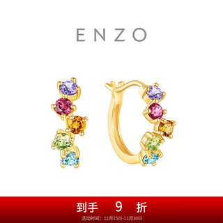 Chow tai fook enzo colorful gemstone 18k gold earrings for women ezv8891 birthday gift ezv8891