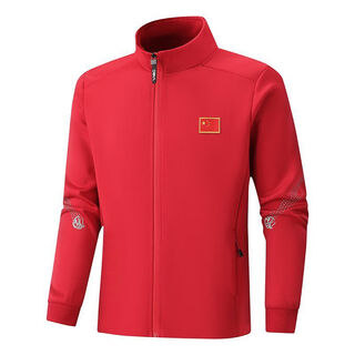 Li ning li ning chinese team zipper sweatshirt stand collar long-sleeved sports top men and women same style new casual outdoor casual outer 1002 single clothes red children 130