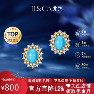 Il&co youke s925 silver natural turquoise pendant necklace women's light luxury clavicle chain birthday gift for girlfriend s925 silver turquoise earrings pair