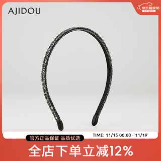 Ajidou aji bean headband women's fashionable bright sparkling crystal fine hairband simple versatile hair accessories birthday gift for girlfriend black 1 piece