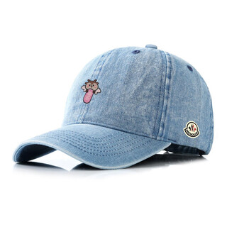 Mongolian piano new 2025 men's and women's baseball caps, fashionable and versatile denim duck caps, breathable, sporty, loose, versatile and warm, medium blue, adjustable