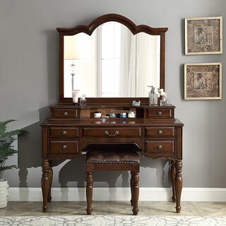 Moxian american dressing table dressing table bedroom modern simple american country style small apartment european storage box mini makeup 1.4 meters five drawer large dressing table + stool