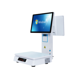 Yikl's new ai intelligent recognition and weighing cash register all-in-one fresh fruit supermarket convenience store automatic recognition cash register standard model (4g+128g) single screen cashier scale + printer