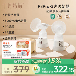 October crystal electric breast pump dad’s review bilateral dual-core breast milk fully automatic breast pump hands-free deluxe version p3pro (pp material)
