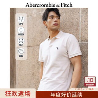 Abercrombie & fitch classic polo little elk pattern men's 25 summer american commuting short-sleeved t-shirt 124-5182 white l (180/108a)