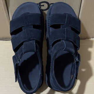 Ugg women's sandals comfortable and lightweight venus rome thick-soled fashionable casual shoes summer 1137890 official authentic black 40 (size 9 260mm)