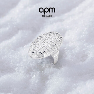 Apm monaco new product personalized maze ring silver and white modern design hand ornaments neutral style avant-garde gift silver size 48