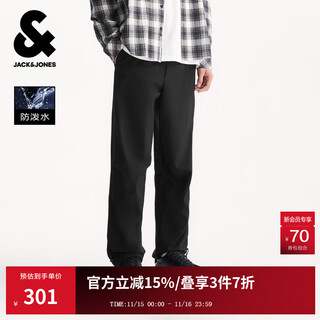 Jack&jones men's 25th autumn and winter pants men's loose water-repellent outdoor casual pants brushed velvet pants paratrooper overalls e40 black regular 31 175