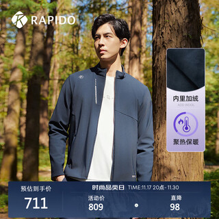 Rapido plus velvet men's autumn and winter business casual jacket stand collar sports jacket cn4976g06 navy blue xl 180/96a