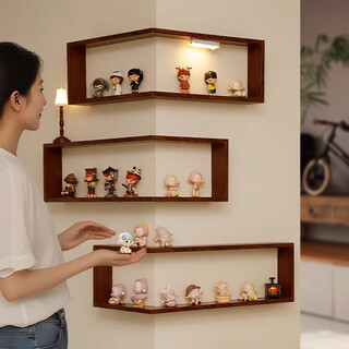 Corner blind box figure cute display rack creative corner storage display box wall-mounted wall storage rack fantasy corner a-3 combination (dolls not included) (with adhesive hooks + seamless nails)