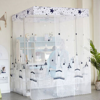 Midele's new children's desk mosquito net floor-standing encrypted embroidered net yarn can be customized with special sizes widened and thickened to prevent mosquitoes castle mosquito net + bracket 65 width 120 length 170 height