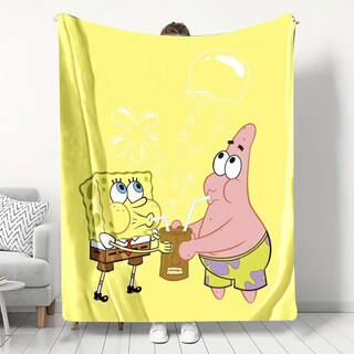 Spongebob squarepants national trend spongebob squarepants series blankets, throw blankets, air-conditioning blankets, lunch blankets, camping blankets, multifunctional blankets, spongebob squarepants-21 75cm*100cm cm