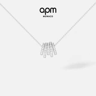 Apm monaco multi-circle small waist silver necklace neck clavicle sweater chain pendant fashion gift for girlfriend sweater chain