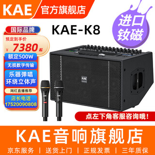 Kaek8 british kae audio flagship musical instrument singing speaker outdoor road show guitar high-power professional karaoke live stereo surround sound kae-k8 k8 black flagship version (rated 500w) official standard