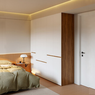 Oppein flat door cabinet master bedroom combination cabinet enf grade whole house custom wardrobe overall bedroom light custom wardrobe customization