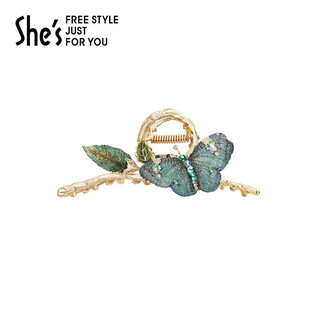 She s qianzi colorful butterfly dream embroidered butterfly clip back of the head shark hair clip birthday gift for girlfriend