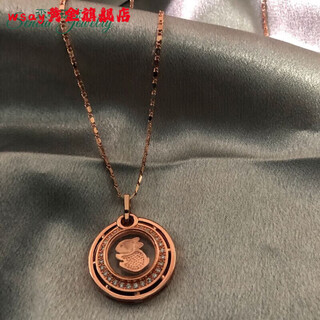 Wsay sense rose gold whirlwind 18 gold rotating zodiac pendant, light luxury female rotating lottery gold, the counter is round and large rose gold zodiac rabbit chain supplier