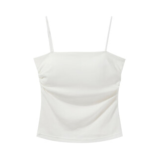 Yangcheng story solid color beautiful back and breast padded tank top women summer inner wear slim looking cropped top white s