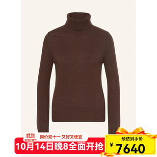 Allude women's sweater warm and soft cashmere turtleneck autumn and winter daily simple new fashion versatile pullover sweater dark brown one size | m