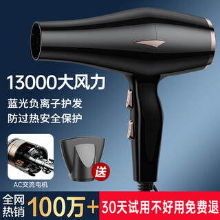 Philips phlips same style german hair dryer for home high wind hair dryer, dedicated to hair dryer, high power, non-damaging, negative ions, hot and cold wind, silent hair dryer, home hair salon model, yaoye black, 2025 new model, 13000 wind power, national 3c certified hair dryer | christmas gifts for boys and girls