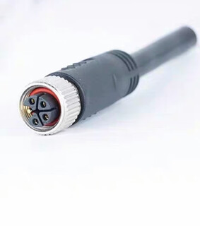 M12 aviation connector l-code type coded injection molding with wire 5-core male and female + pe high current waterproof sensor m12 l-type single straight head female head molding 5m