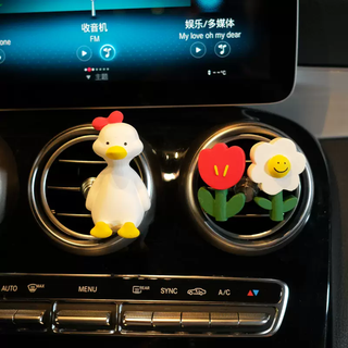 Yusenyi internet celebrity come on duck car perfume car air outlet clip aromatherapy car interior accessories ornaments and decorative supplies for women bow straight duck air outlet aromatherapy red-2 small flowers 1g